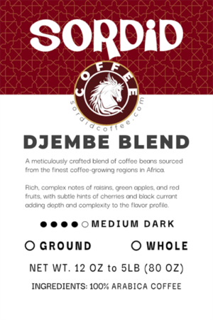Sordid Coffee Djembe an African Blend